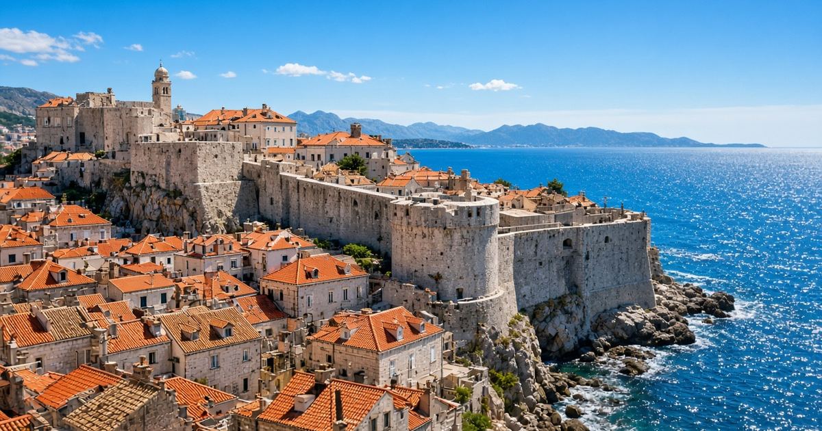 Dubrovnik old town, orange roofs inside stone walls above the Adriatic — Croatia digital-nomad visa income